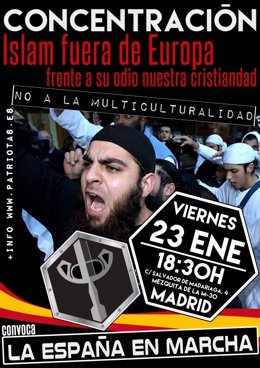 Cartel de la manifestación contra el Islam