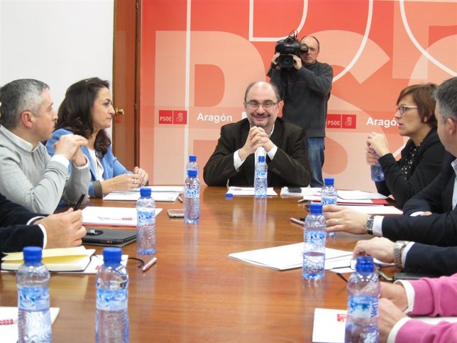 Lambán, Andreu y Chivite se han reunido este miércoles en Zaragoza