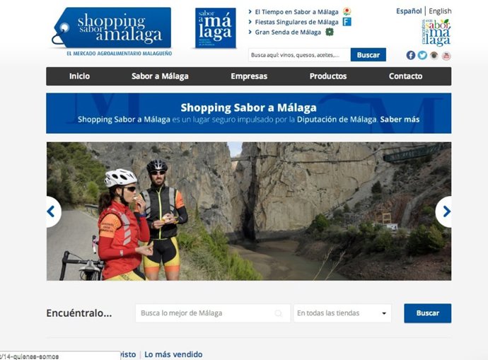Web shopping plataforma online sabor a málaga