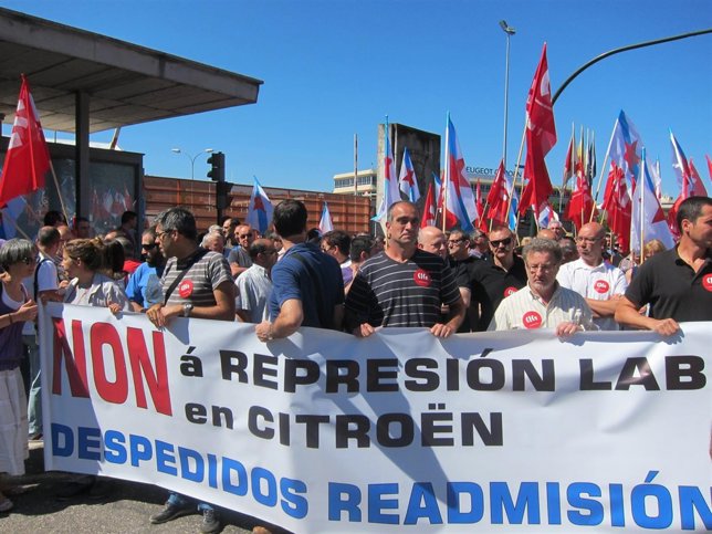 Manifestación de trabajadores de Citroën