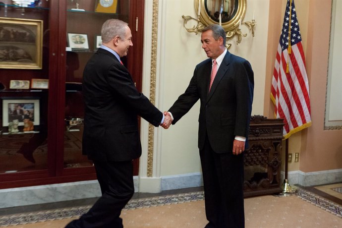 Encuentro entre John Boehner y Benjamin Netanyahu en marzo de 2012