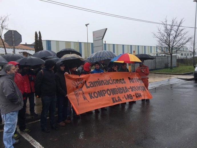 Concentración de trabajadores de Celsa Atlantic