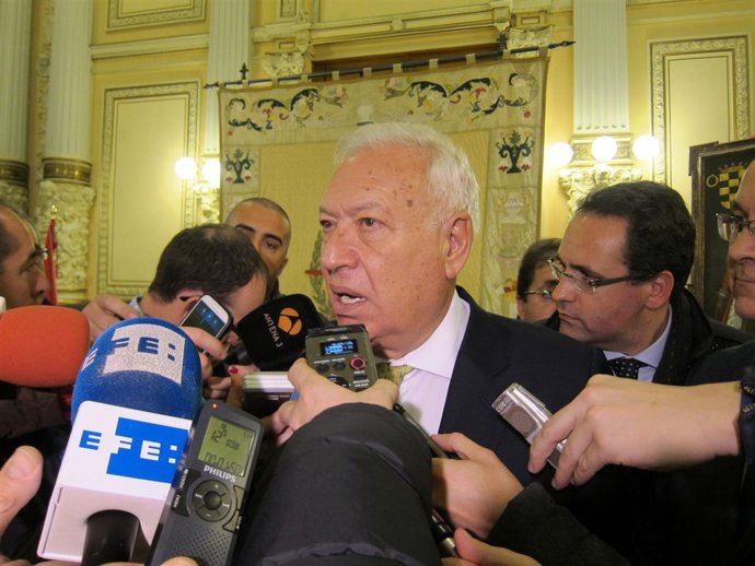 García-Margallo, durante la presentación de la muestra en Valladolid. 