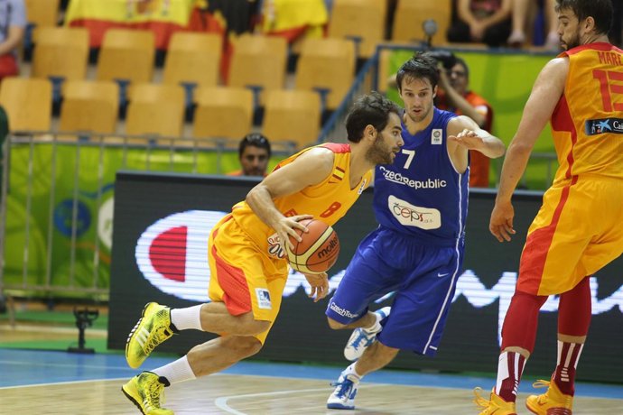 José Manuel Calderón, en el España-República Checa del Eurobasket