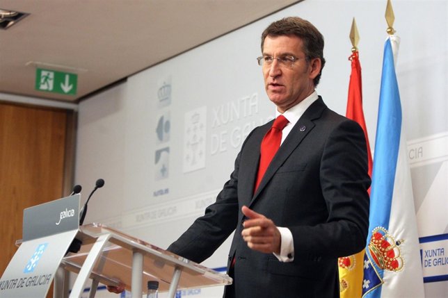 Alberto Núñez Feijóo en rueda de prensa después del Consello