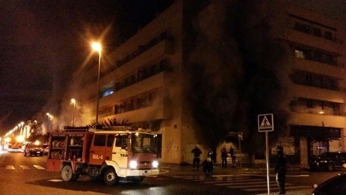 Incendio en el negocio chino en Músico Cristóbal de Morales