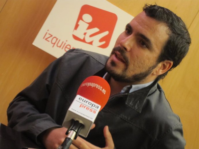 El diputado de IU Alberto Garzón en una entrevista con Europa Press
