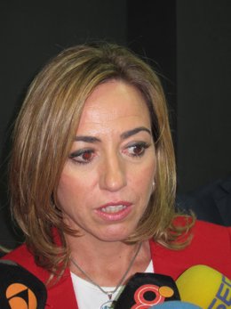 Carme Chacón en declaraciones a los medios de comunicación