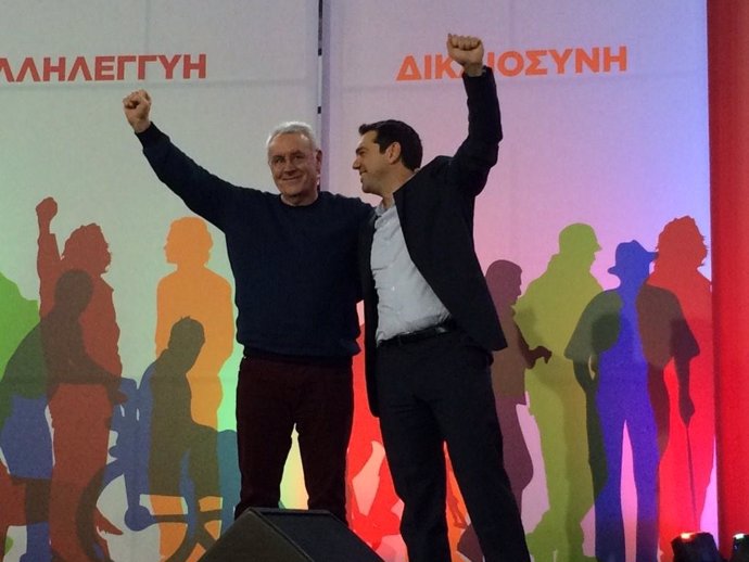 Cayo Lara (IU) y  Alexis Tsipras (Syriza)