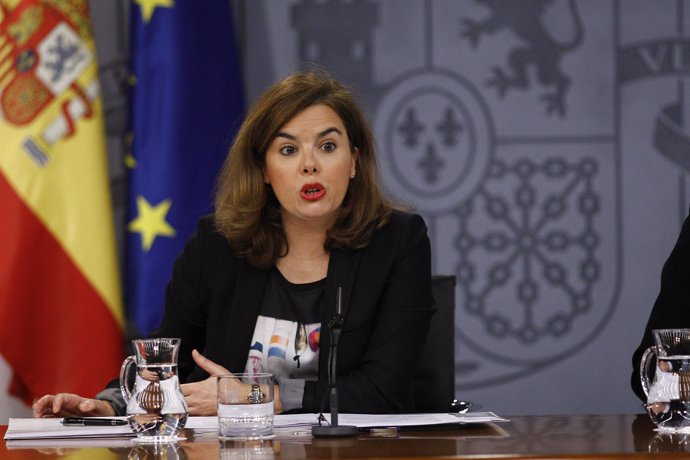 Soraya Santamaría tras el Consejo de Ministros