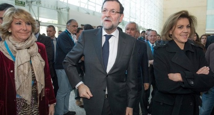 Esperanza Aguirre, Mariano Rajoy y María Dolores de Cospedal