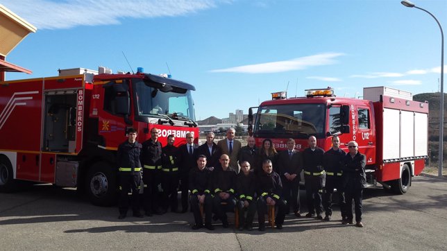 Suárez ha visitado este lunes la comarca del Bajo Cinca y el parque de bomberos