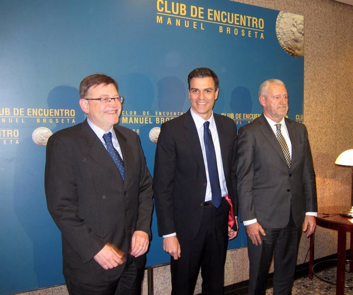 Pedro Sánchez y Ximo Puig en el Club de Encuentro Manuel Broseta