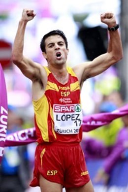 Miguel Ángel López, oro en los 20 kilómetros marcha de los Europeos de Zúrich