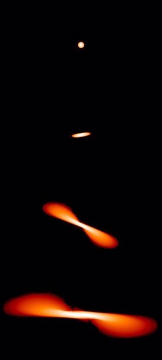 Una estrella siendo engullida por un agujero negro