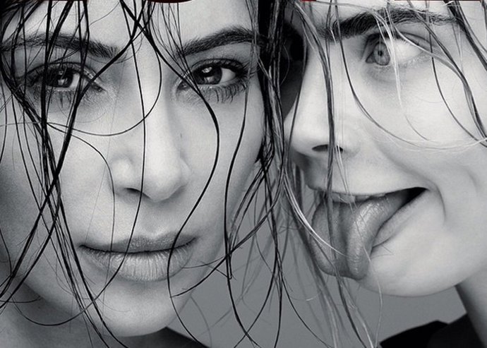 La mirada de loca de Cara Delevingne a Kim Kardashian 