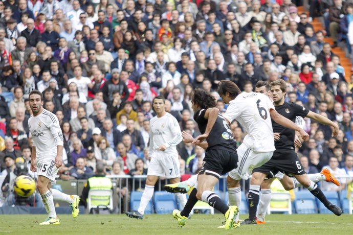 Iñigo Martínez, Khedira, Cristiano y Carvajal en el Real Madrid-Real Sociedad
