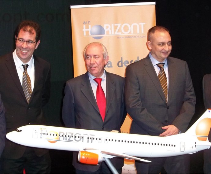 Francisco Bono y los dos fundadores de Air Horizont