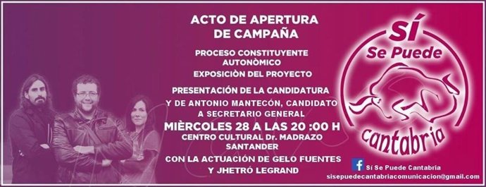Cartel del acto de 'Sí se puede Cantabria'