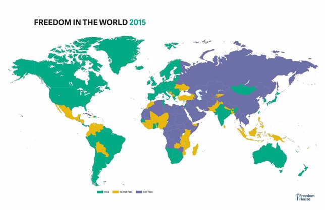 Mapa de la libertad en el mundo