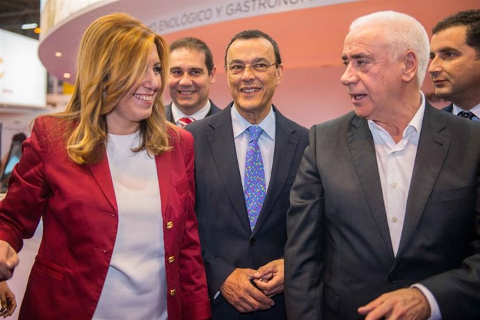 La presidenta de la Junta de Andalucía, Susana Díaz, e Ignacio Caraballo.