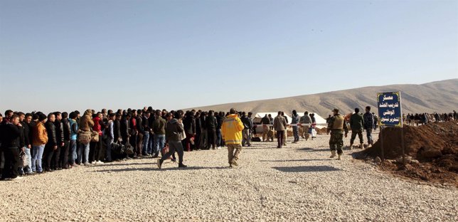 Voluntarios del Mosul en un campo de entrenamiento para la liberación de Níneve