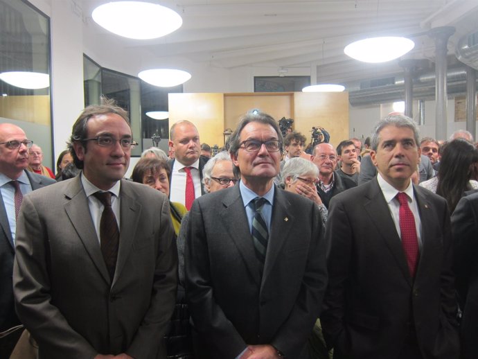 Artur Mas junto a Josep Rull y Francesc Homs