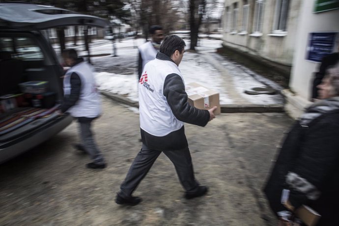 Reparto de ayuda de MSF en Donetsk (Ucrania)