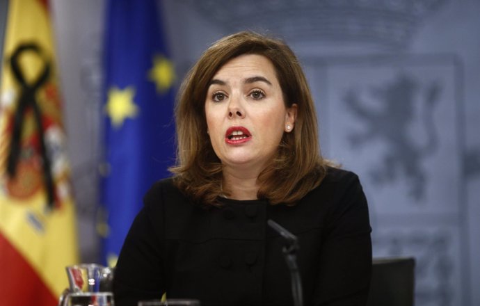 Soraya Santamaría tras el Consejo de Ministros