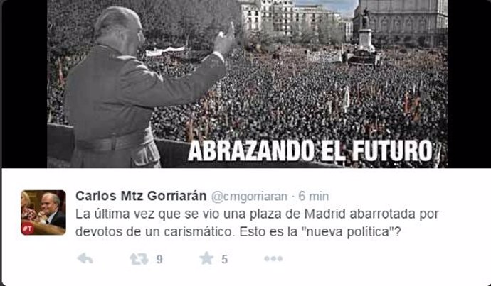 Imagen del 'tweet' de Carlos Martínez Gorriarán