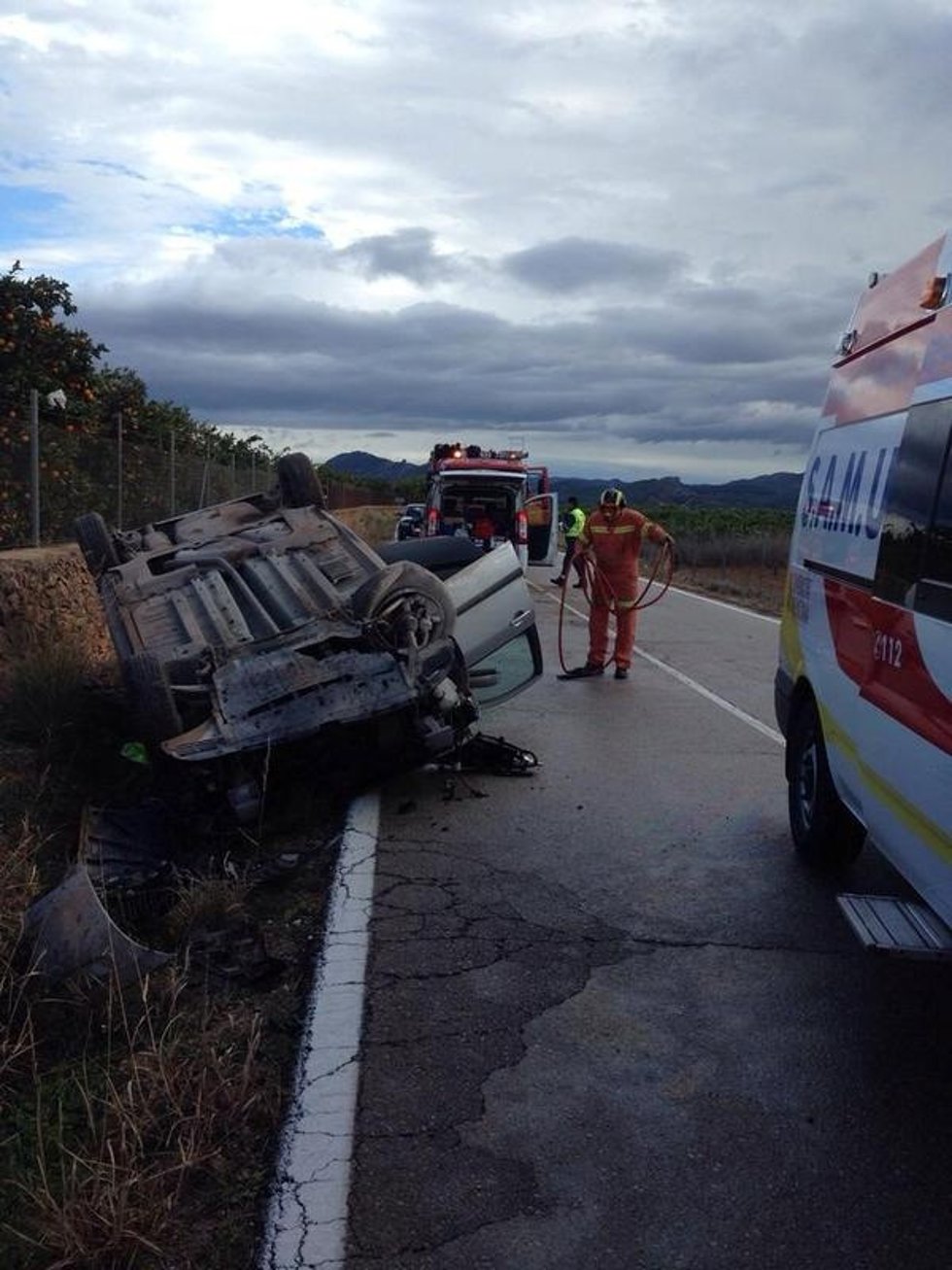 Accidente de tráfico en Canals (Valencia)