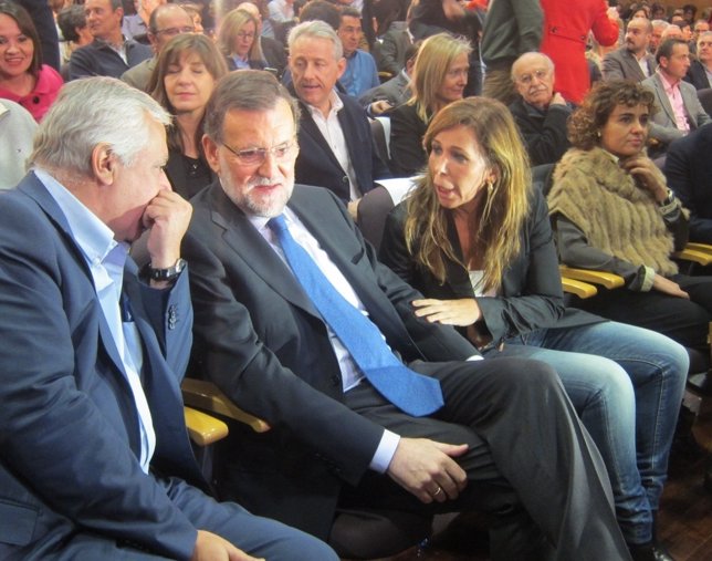 Javier Arenas, Mariano Rajoy, Alicia Sánchez Camacho, Dolors Montserrat (PP)