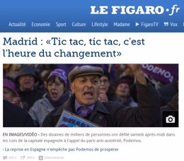Página web de 'Le Figaro' por la manifestación de 
