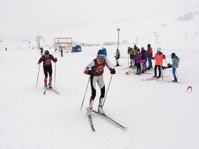 Laura Orgué en el campeonato de España de esquí