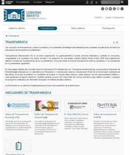 Web transparencia Gobierno Ayuntamiento de Málaga