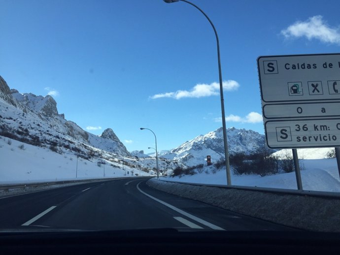 Nieve, temporal, huerna, tráfico