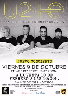 U2 suma un tercer concierto en Barcelona