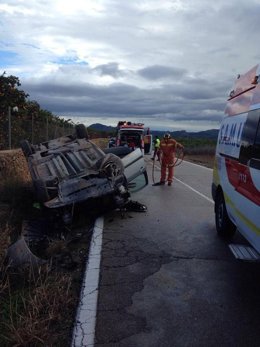 Accidente de tráfico en Canals (Valencia)