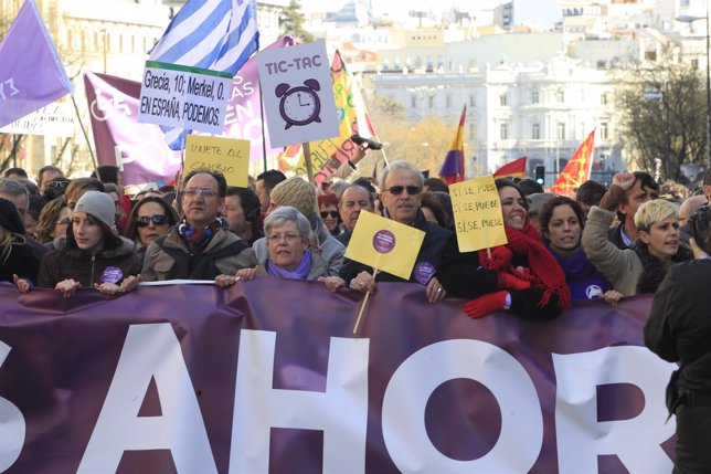 Marcha por el cambio' en Madrid, Podemos 