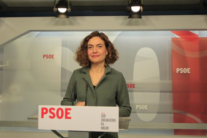 Rueda de prensa de Meritxell Batet en la sede del PSOE