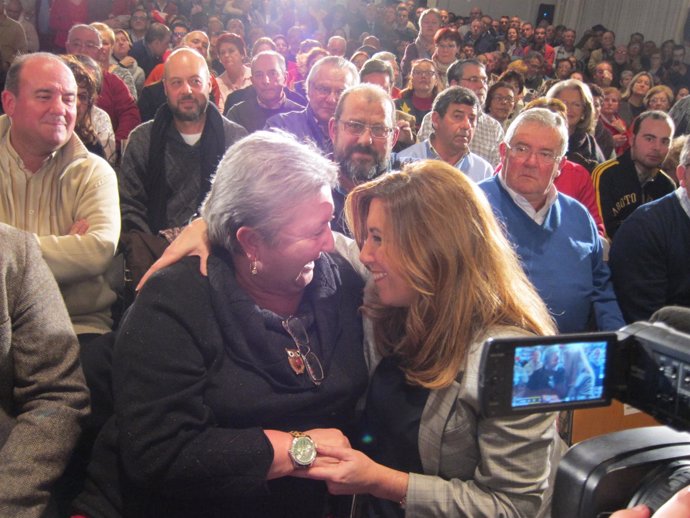 Susana Díaz en un acto del PSOE en Córdoba capital el pasado enero