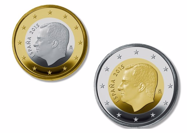 Así son las nuevas monedas de uno y dos eruos con el rostro de Felipe VI