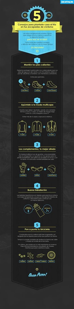 Consejos de Decathlon para ciclistas en invierno