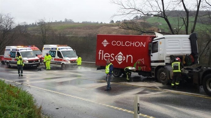 Accidente de camiones