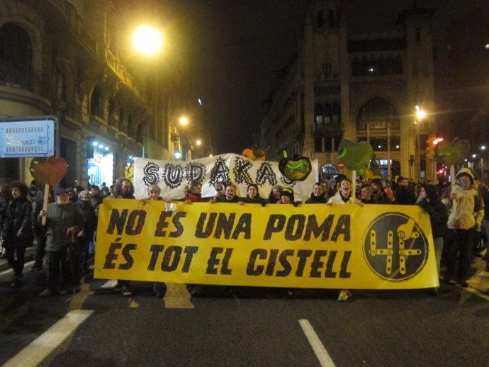 Manifestación por el 'desmontaje' del caso 4F (Via Laietana. Barcelona)