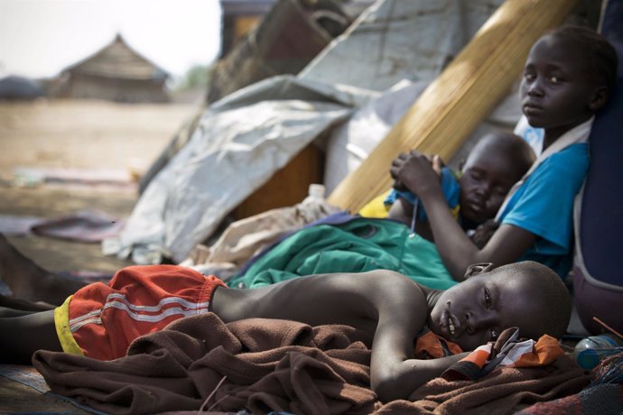 Niños refugiados en Sudan del sur