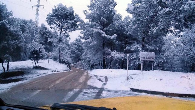 Temporal de nieve en Sant Cugat del Vallès (Barcelona)