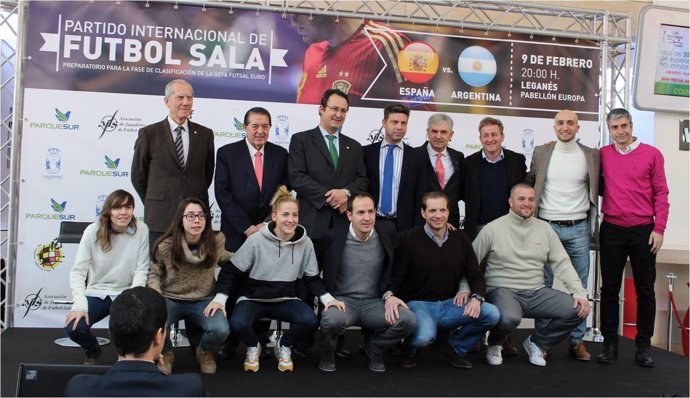 Presentación del amistoso España-Argentina de fútbol sala en Leganés
