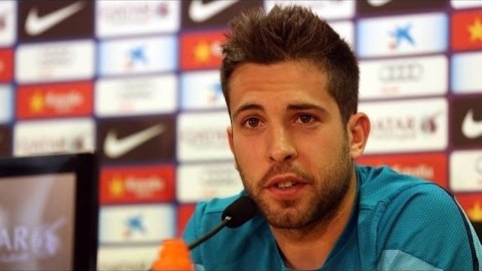 Jordi Alba en rueda de prensa