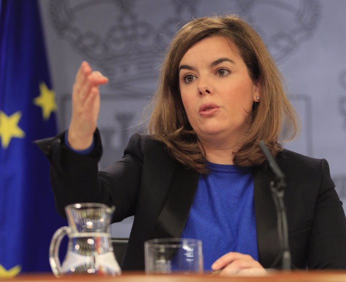 Soraya Santamaría tras el Consejo de Ministros 